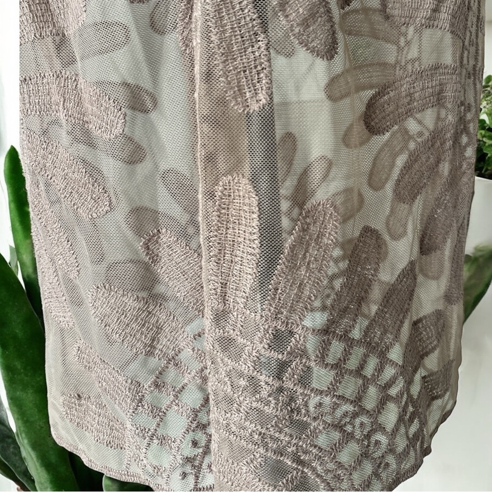 Rebellion Again Nude/Brown Long Lace Kimono Duster – Size M - Picture 4 of 9